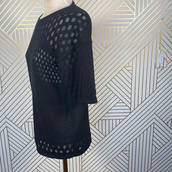 Helmut Lang Diamond Open Knit Black‎ Sweater Top - Picture 5 of 8